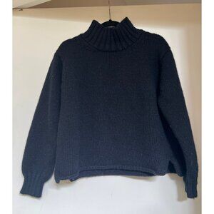 MHL Margaret Howell Navy Chunky Knit Turtleneck Sweater S